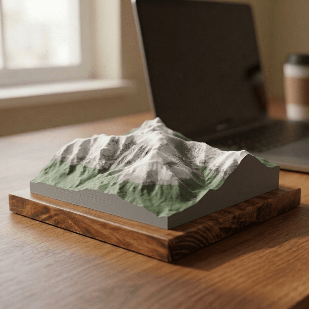 Mount Washington 3D Terrain Relief, printed and mounted